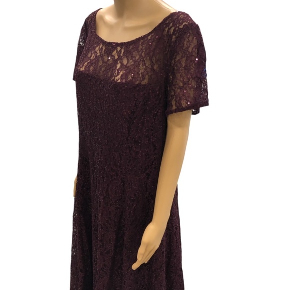 SL Fashions Sequined Lace MIDI Dress size 18 - Picture 7 of 14